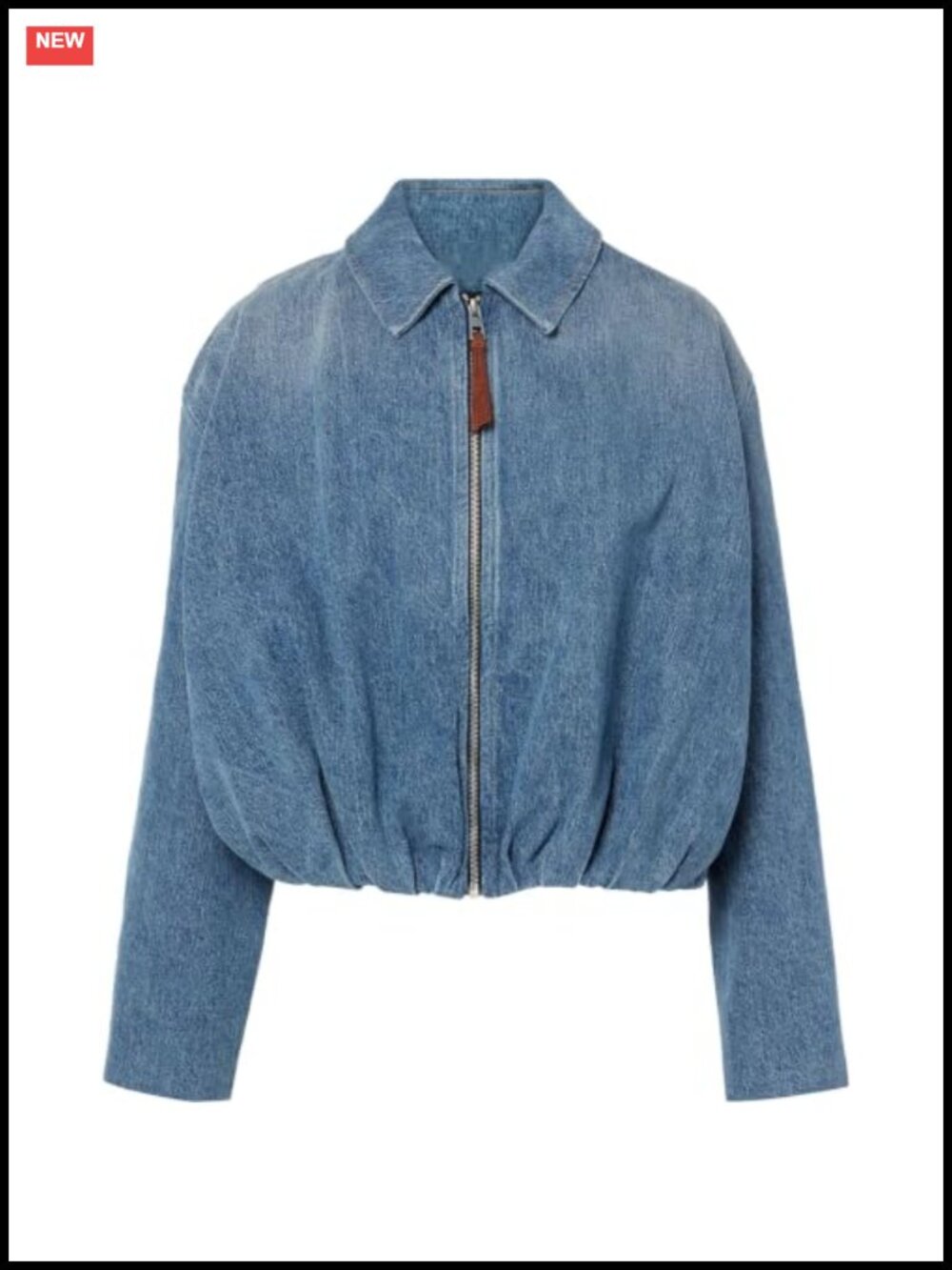Womens Denim Bomber Jacket Zip Up Draped Jean Jacket